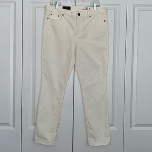 J Crew REID Corduroy Cigarette Pants Ivory Size 31 P